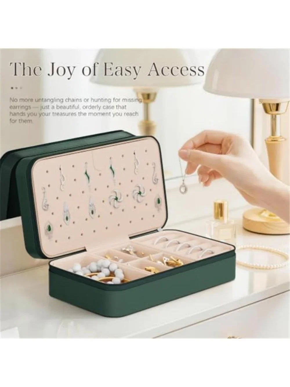 Travel Jewelry Box Portable Organizer Ring Earring Necklace Bracelet Storage Box